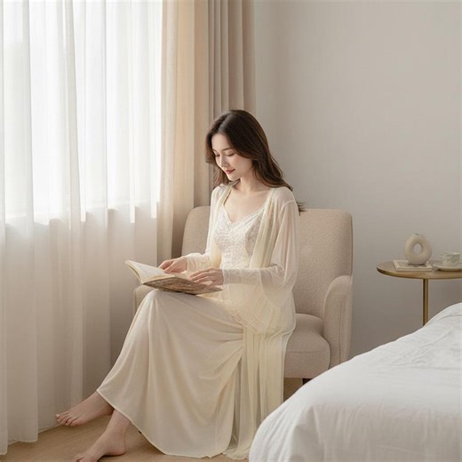 Lace Nightgown Robe Set Women Vintage Sleepwear Two Piece Pajama Bathrobe Valentine Gift Spring Summer Elegant Home Wear - Etsy