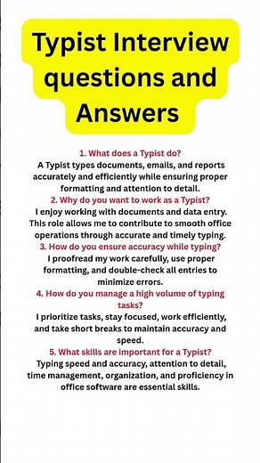 Typist Interview questions and Answers | How to PASS your Interview