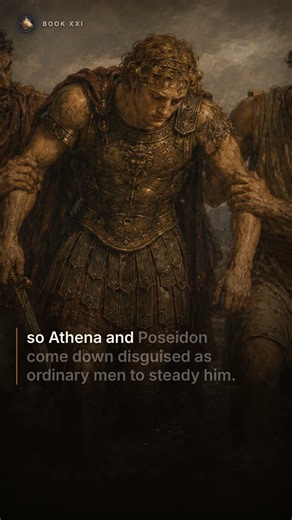 Why is Achilles afraid only once in the Iliad?