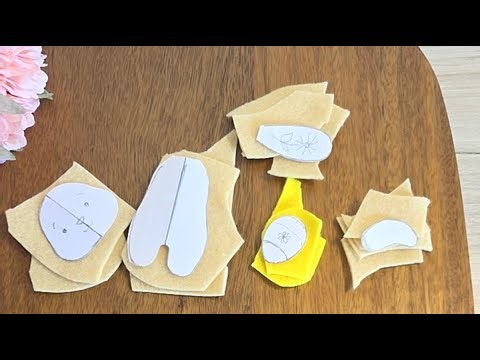 Mini felt Easrer bunny sewing tutorial #feltcrafts #sewing #easter