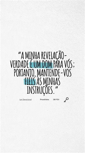 Valnice Milhomens on Instagram: "08 DE FEVEREIRO DOM DA VERDADE “A minha revelação-verdade é um dom para vós; portanto, mantende-vos fiéis às minhas instruções.” (Provérbios 4:2 - TPT) Como filhos e filhas do Pai da eternidade, a nossa identidade fortalece-se à medida que nos entregamos à sabedoria e aos ensinamentos da Sua Palavra. A revelação-verdade de Cristo é para nós um dom — inestimável, superior ao ouro, às pedras preciosas ou a qualquer outro tesouro terreno. Quando seguimos as instruçõ