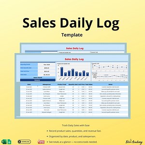 Sales Daily Log Template: Google Sheets Sales Tracker - Etsy