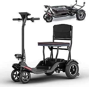 Amazon.com: Tomofree 4 Wheel Foldable Electric Mobility Scooter for Adults, 3-Speeds Electric Powered Wheelchair Device 350 lbs Capacity for Seniors, Clear and Simple Control Panel, Black (DB008) : Health & Household
