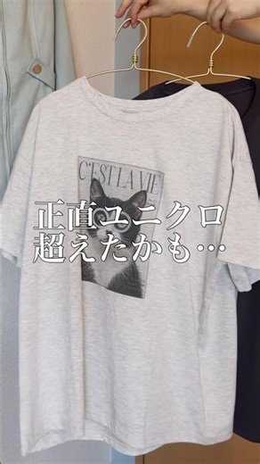 【しまむら】正直ユニクロ超えたかも…？冷感素材ネコ様Tが可愛すぎたので2色買いしました🐈‍⬛ #アベイル #しまむら #プチプラファッション