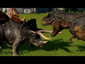 T-Rex vs Stegoceratops, Triceratops, Torosaurus, Pentaceratops, Styraco, Chasmo & Sino (1080p 60FPS)