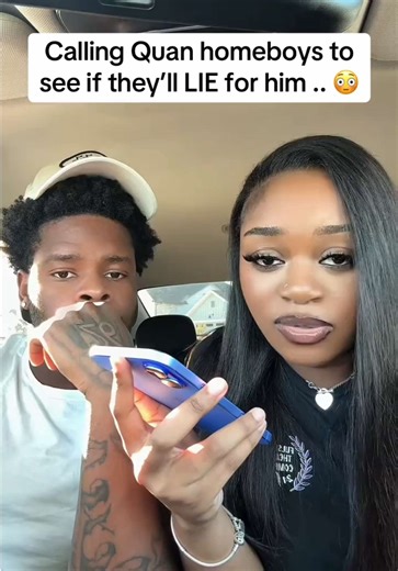 Let’s see how loyal they really are 😭 #kyraandquan #funny #couple | calling my boyfriend homeboy