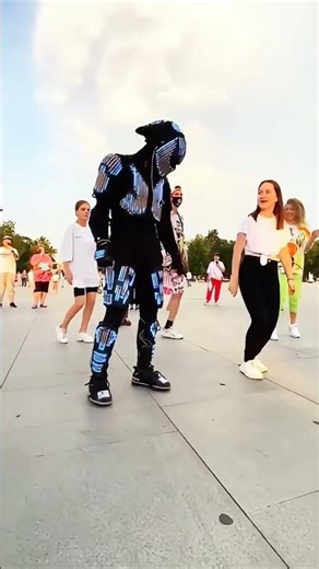 ⚡️ EPIC LED Robot Dance Battle on the Street! | Viral Street Performer #shorts
