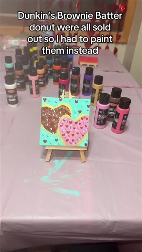 @Dunkin' Brownie Batter donuts were sold out :((( had to paint it instead #donut #dunkin #doughnut #dunkindonuts #browniebatterdonut