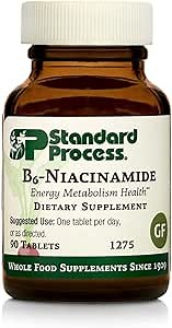 Standard Process B6-Niacinamide - Support Energy Metabolism & Heart Health - Aids Digestive & Blood Circulatory Systems - Gluten-Free, Non-Dairy & Non-Soy - 90 Tablets (90 Servings)