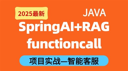 1小时带你手把手完成一个AI项目实战.SpringAI functioncall RAG落地实战，全程干货，允许白嫖！