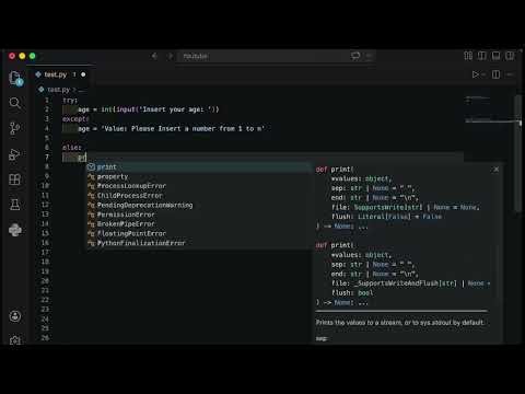 (In Arabic)Learn Python for beginners- #053 - Try and Except - hands-on - تعلم بايثون للمبتدئين