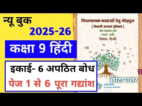 निदानात्मक मॉड्यूल कक्षा 9 हिंदी 2025-26 | Remedial module class 9 hindi page 1 to 6