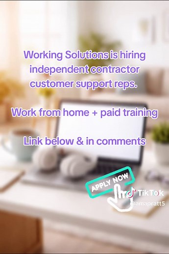 Work-from-home side hustle I actually do 👩‍💻✨ I currently work with Working Solutions, and they’re hiring remote customer support agents right now. No experience needed — just be tech-savvy, have strong customer service skills, and have your own computer. Paid training, flexible schedules, and legit remote work you can do from home. I’m sharing my referral link if you want to apply👇 https://wsol.info/3Wcx0b9 Add me as a friend, like & share this video, and comment “REMOTE” if you want more re