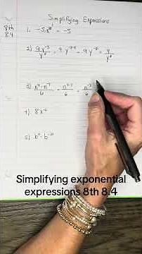 8th 8.4 Simplifying exponential functions #simplify #exponentts