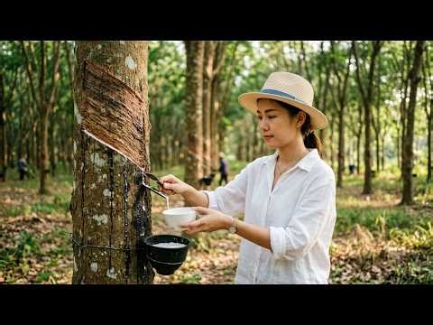 Inside Large Scale Rubber Farming and Industrial Latex Production