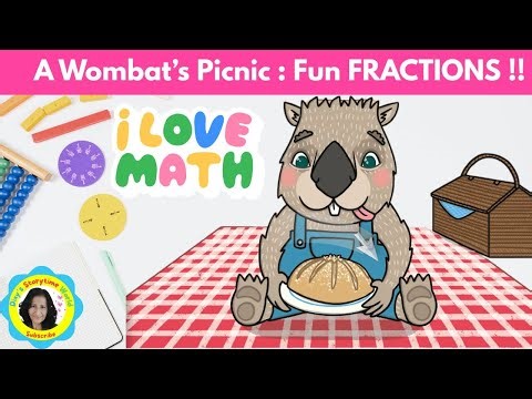Fun Fractions Read Aloud for Kids | Wombat’s Picnic | Maths and Sharing!!