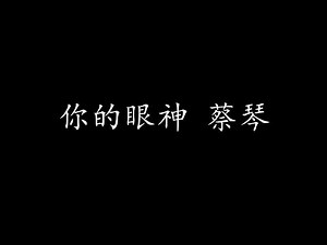 你的眼神 蔡琴\r (歌词版)