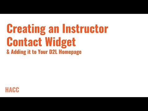 Creating an Instructor Contact Widget & Adding it to Your D2L Homepage