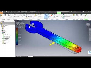 tutorial Autodesk Inventor Pro. simulación de esfuerzo en llave