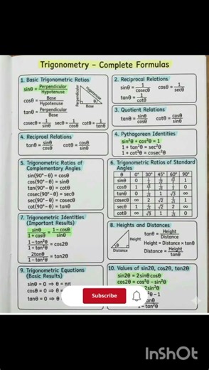 Trigonometry all formulas| Trigonometry #mathematics #trignometry