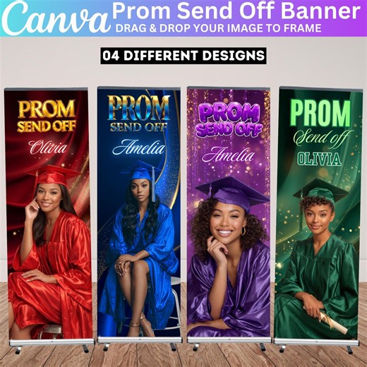 Prom Send off Banner Canva Template, Editable Prom Party Banner, Senior Prom Night Decoration, Printable Prom Backdrop Sign Instant Download - Etsy