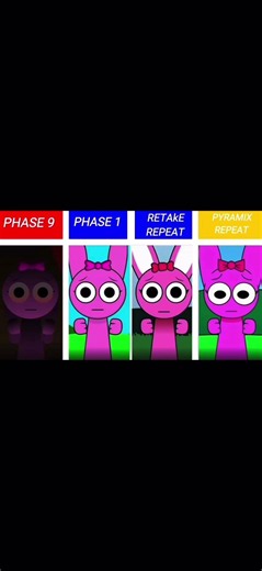 Phase 9 vs Phase 1 Repeat vs Retake Repeat vs Pyramix Repeat 😱 | Sprunki Animation #shorts part2