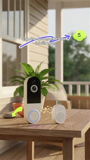 Caméra sonnette vidéo sans fil, détection IA, Wi-Fi 2,4 GHz, audio bidirectionnel, batterie rechargeable, vision nocturne, IP65 #gadgetessentiel #gadgetdujour #smarttv #cellphoneprojector #microphone #cameras #cctvcamera #phoneaccessories #hearingaids #thermalcamera