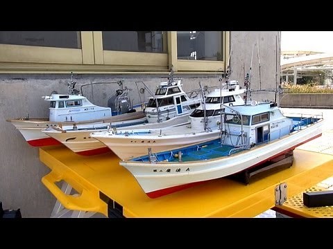 まるで実船 精巧ラジコン模型の遊魚船ボート 船動画 2013年春オフ会 【PAKIRAさんの漁船・慶漁丸船団】☆