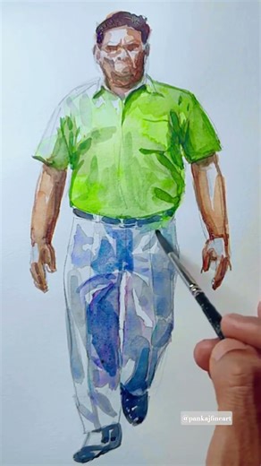 Watercolor figure memory| Watch full tutorial