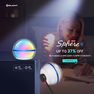🔥🤩Best Deal Alert— Olight Sphere:As low as $24.75 in a bundle😲! 🔆Enjoy 360° Illumination with its transparent shell. 🌈Set the perfect mood with 20 lighting modes. 📱Stepless dimming and color wheel at your fingertips via APP. 🔋40-Hour Runtime, 💧IP56 Waterproof, and ⌛Timer-Ready – order now and get the Best Value Of Up to 37% OFF in a bundle!👉https://www.olightstore.com.au/🕒Time is ticking! Available from 8PM 23/09 to 11:59PM 27/09(AEST)! | Olight Australia
