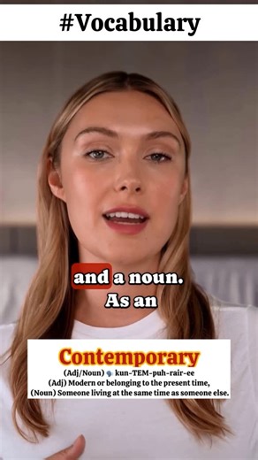 Celebs Teach English | 🎬 Jessica explains: Contemporary “Contemporary means belonging to the same time period or being modern and current. A contemporary artist,... | Instagram