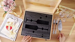 25th Anniversary Champagen Flutes Wedding Gifts for Couple, 25th Birthday Anniversary Decorations, Silver Cake Cutting Set for Wedding 25th Anniversary Presents