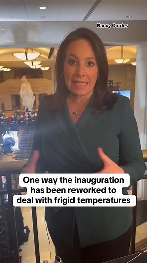 Since President-elect Trump's inauguration has moved indoors, this is now where hundreds of dignitaries and invited guests will watch the day's events on screens. https://cbsn.ws/4asDGIo | CBS News