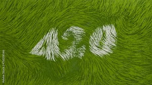 Immerse in the vivid world of cannabis culture with this 3D motion graphic masterpiece, placing the number "420" at the heart of a vibrant green, abstract curling line— ideal for cannabis products