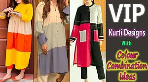 VIP Kurti Designs With Diffferent Color Combination Ideas// Stylish Contrast Color Kurtis Design Ideas For Girls | NOORi's Style
