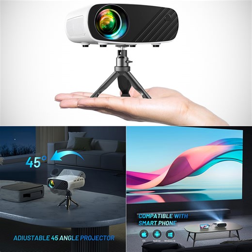 Don't Pay $90, Get an Elephas 1080p HD Projector (2024 Model) Compatible with iOS for $44.97 Shipped