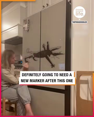 3M views · 118K reactions | This mom draws cartoons on her fridge every night for her son! ❤️ | Lessons Learned In Life | Facebook