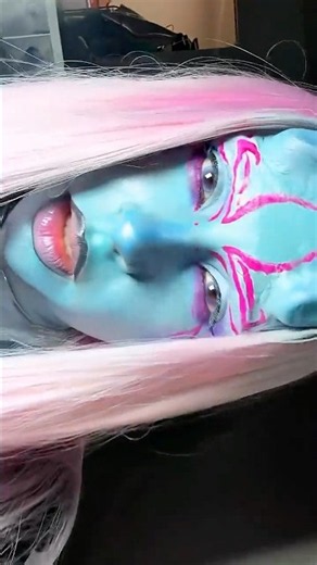 Halloween alien transition 👽💙 #makeuptransition #alienmakeup