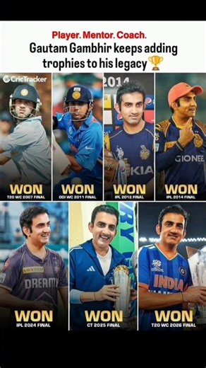 Player, Mentor, Coach: Gambhir’s Unstoppable Winning Streak! 🇮🇳 #shorts #trending #gambhir