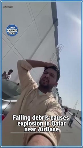 Missile debris falls near Doha — and the explosion was caught on video.