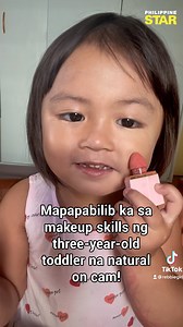 2.4M views · 81K reactions | CUTEST MAKE UP TUTORIAL!  Gusto mo bang matuto mag-make up? Meet Rebbie and Family, ang three-year-old toddler na kinaaliwan ng netizens dahil sa kanyang pro make up skills! | Philippine Star | Facebook