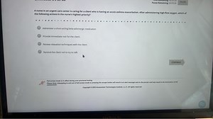 A nurse in an urgent care center is caring for a client who is ... | Filo