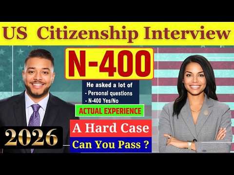 Actual Interview of U.S. citizenship, Full N-400 Naturalization Interview, Small talk #n400