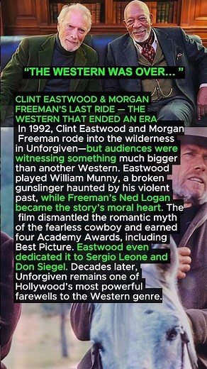 CLINT EASTWOOD & MORGAN FREEMAN’S LAST RIDE — THE WESTERN THAT ENDED AN ERA 😳 #shorts