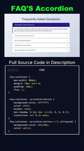 Animated FAQ Accordion in Bootstrap 5 🔥 | Custom Arrow Color | HTML CSS