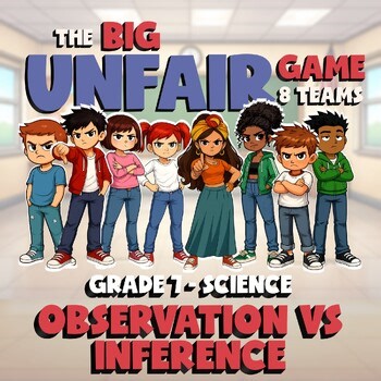 Observation vs Inference BIG UNFAIR GAME - No Prep Grade 7 Science Review