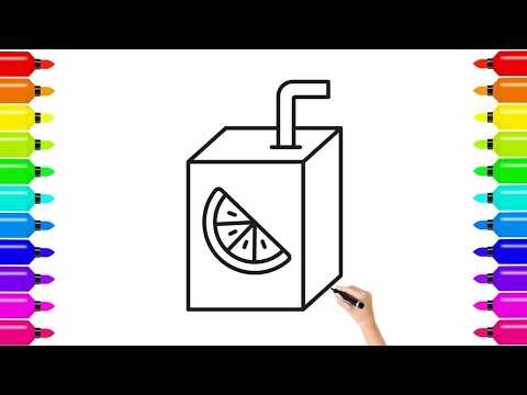 How to Draw Cute Juice Glass 🧃😊 | Easy Drawing for Kids | Happy Kids Drawing