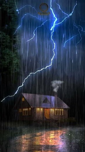 Relaxing sound. The sound of thunder and rain.