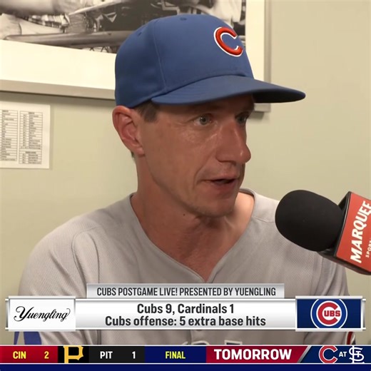 "A multiple-run first inning, I thought, was good. We haven't done that a lot lately." Craig Counsell following the Cubs' 9-1 win. | Marquee Sports Network