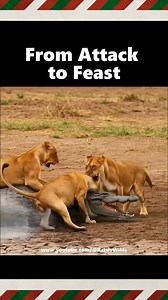 1.5M views · 14K reactions | Massive Crocodile Attacks !! Lionesses turn It into feast #crocodile #lions #wildlife #wildanimals | Tedo Seifu | Facebook